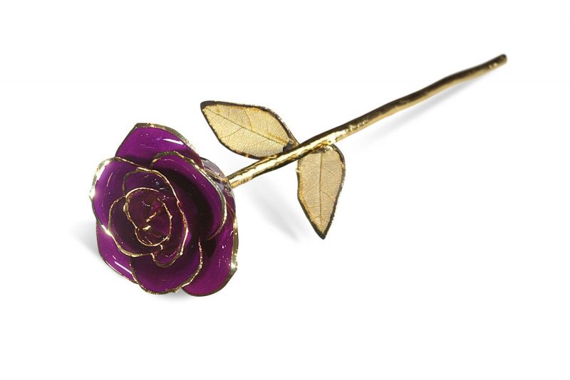Purple Gold Leaf Gifts without Premium Display Case - Infinity Rose USA